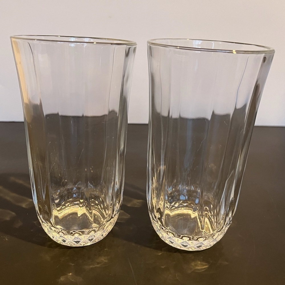 Heavy Weighted Crystal Collins Glasses  Set of Two